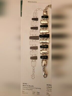 Silpada Onyx & Sterling Silver Black Tie Bracelet